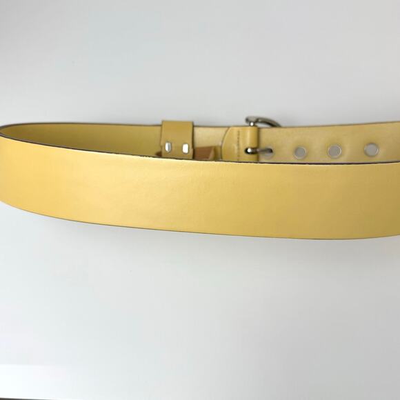 Coach Wide Leather Belt Light Yellow with Silver Grommets M 3980 main image 6